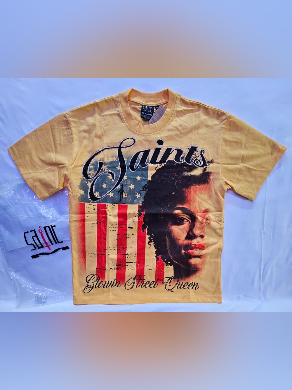 Saint 'Glowin Street Queen' Graphic Tee - Yellow